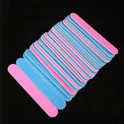 100 pcs 1.3x8.5cm 100#/240# grit Professional Nail Files Buffer Buffing Slim Crescent Grit Sandpaper