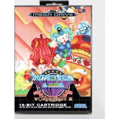 Wonderboyiiimonsterlair 16 bit SEGA MD Game Card With Retail Box For Sega Mega Drive For Genesis