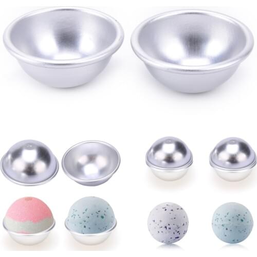 2pcs/set Aluminum Bath Bomb Molds DIY Bath Fizzy Sphere Round Ball Molds