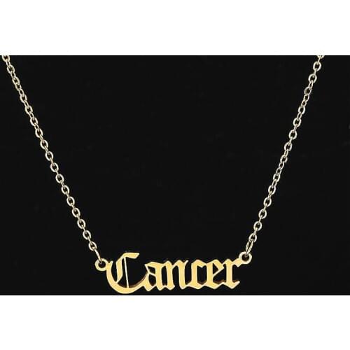 2020 1piece Constellation Zodiac Necklaces Jewelry for Women Fashion Style Designed Letter Sagittarius Leo Necklaces Collier