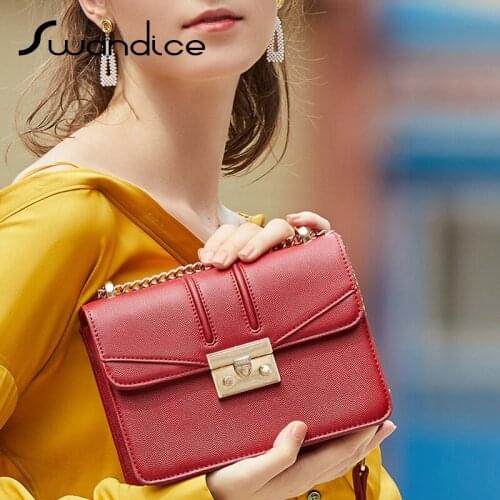2020 Small Mini Chain Flap Crossbody Shoulder Messenger Bags Women Female Red Handbags Simple Fashion Casua Purses Cross Body