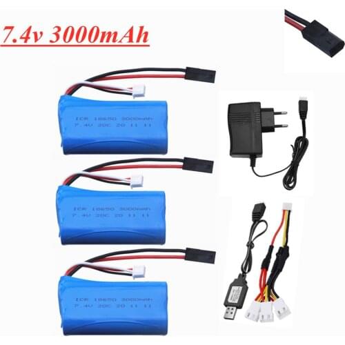 2s 7.4V 3000mah 18650 Li-ion Battery For MJX T40 T40C F39 F49 T39 Syma 822 RC Helicopter Drone Part for BG1518 BG1513 BG1515