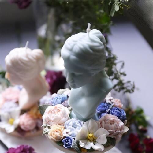 3D Candle Mold 15cm Ancient Greek Statue Silicone Mould Art David Marseille Venus Goddess Suit for Making Plaster Aroma Candle