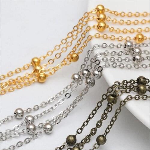 5meters DIY Chain Beads Chain Bracelet Anklet Necklace for DIY Jewelry Making Materials Sexy Chain Beads 4mm ,chain width 2mm