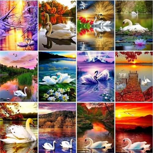 5d Diamond Painting Full Square/Round Swans Diamond Embroidery Animal Mosaic Sale Pictures of Rhinestones Art Home Decoration