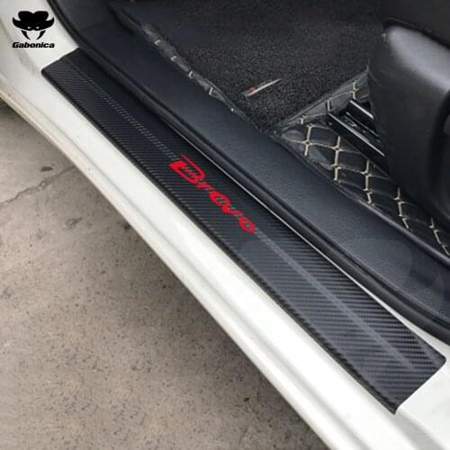 For Fiat Bravo Carbon Fiber Car Door Sill Sticker Anti Scratch None Slip Auto Door Protection Sill Scuff Car Decal Accessories