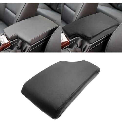 Black Soft Microfiber Leather Armrest Cover For BMW 3 Series E90 2005- 2012 Interior Center Control Armrest Box Skin Cover Trim