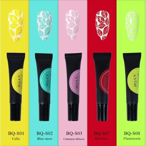 BQAN 8 ML Nail Art Gel Polish Stamping Hybrid Semi Permanent UV Nail Polishes Nail Art Manicure Stamping Gels Tools