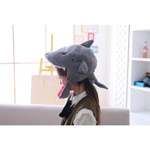 Toy plush shark hat Role playing cartoon headwear Baby shark game hat