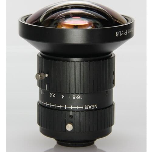 Shenzhen SMTSEC Camera Machine Vision Lens 1.1" EFL=6mm Low distortion lens F#1.8 HFOV=104.9 Degree 20MP resolution lens C mount