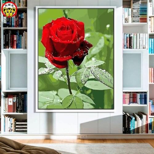 Diy oil painting by numbers a variety of flowers, decorative, rich colors, self-filling