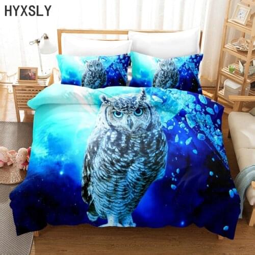 Cute Animal Print Cartoon Owl Duvet Cover Bedding Set Comforter Quilt Cover Pillowcase 2/3 Pcs Boy Girl Twin Single Double Size