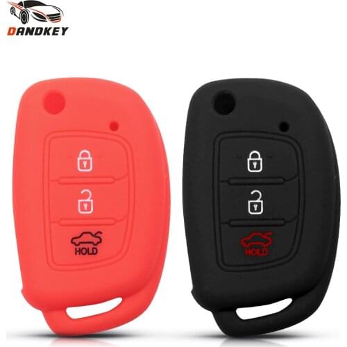 Dandkey For Hyundai Creta I20 Tucson Elantra Santa fe 2016 2017 2018 Remote Key Shell Keyless Silicone Car Key Case Fob Cover