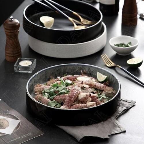 Creativity Ceramic Plate European Western Steak Dish Restaurant Serving Tray Desktop Fruit Salad Plates Home Kitchen Tableware