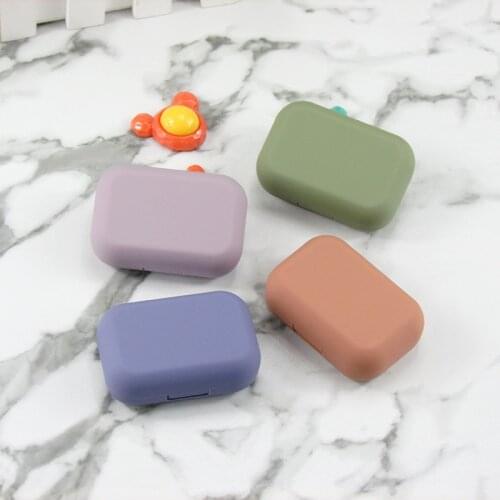 Frosted Contact Lens Case Morandi Color Lacquer Simple Cosmetic Contact Box With Texture Companion Box Cosmetic Contact Box