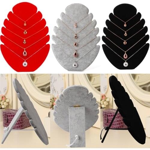 Multi-functional Necklace Jewelry Pendant Chain Display Holder Stand Velvet Easel Organizer Rack Women Jewelery Storage