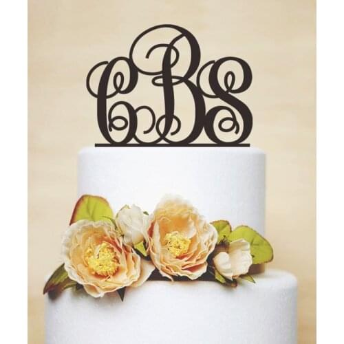 Initial Cake Topper,Monogram Cake Topper,Wedding Cake Topper,Personalized Acrylic Cake Topper,Bridal Cake Topper,Bride and groom