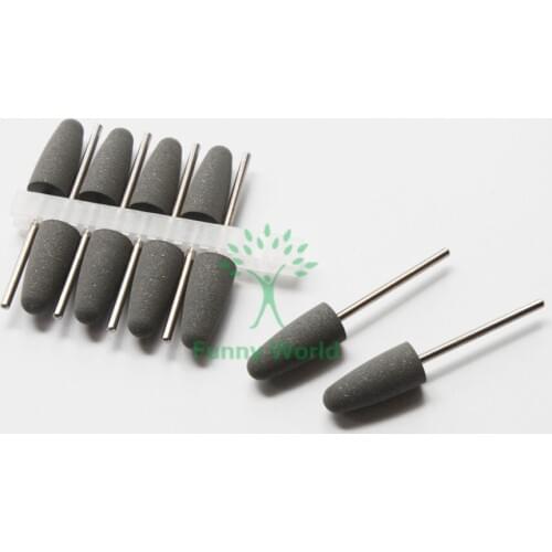New 10pcs Gray 2.35mm Round SILICONE Rubber Polishers Diamond Polishing Burs Resin Base
