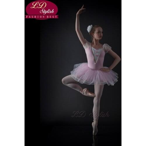 New Ballet Skirt Nutcracker Conjoined Children Pink Show Candy Fairy Yarn Hand-Solo Professional Ballet Tutu Costumes LD0008I