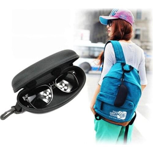 New Portable Fiber black cover sunglasses case for women glasses box with zipper eyeglass cases Sunglass Shell Protector