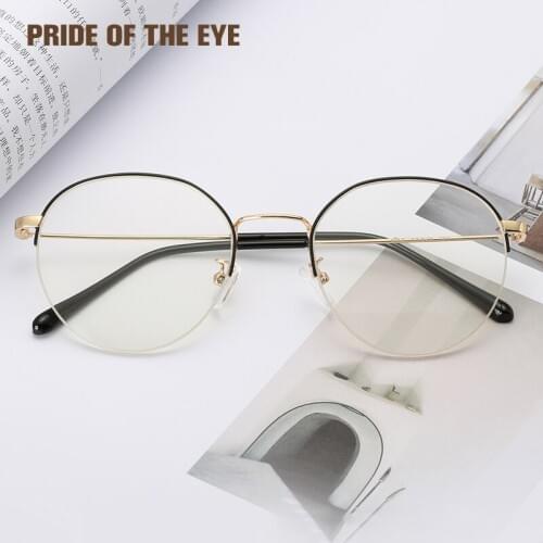 Semi Rimless Half Frame Anti Blue Ray Glasses for Men Women Blue Ray Radiation Blue Light Blocking Spectacles Computer Glasses