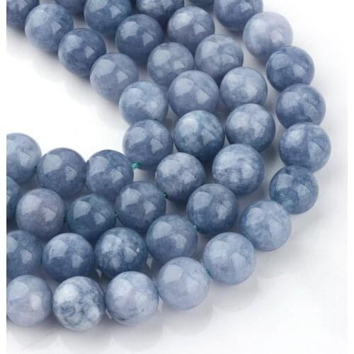 Pandahall 10 strands 6mm Dyed Natural Quartz Imitation Aquamarine Round Bead Strand, Hole: 1mm; about 65pcs/strand, 15.7"