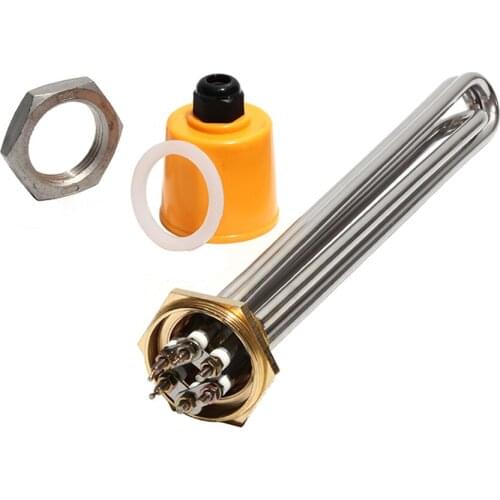 1 1/4 Inch/DN32 Copper Thread Immersion Water Heater with Accessories Tubular 304SS Electric Heating Tube 3KW/4.5KW/6KW/9KW/12KW