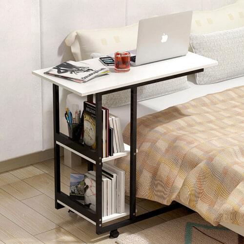 Simple Desktop Computer Desk Learning with Household Folding Mobile Bedside Table Mobile Laptop Standing Desk