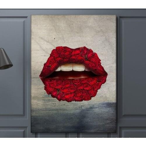 Nordic Ins Abstract Graffiti Lips Living Room Bedroom Decorative Painting Decorative Canvas Painting Wall Art Movie Poster