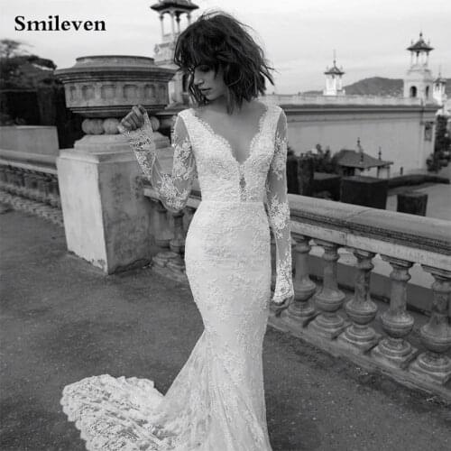 Smileven Long Sleeve Wedding Dresses