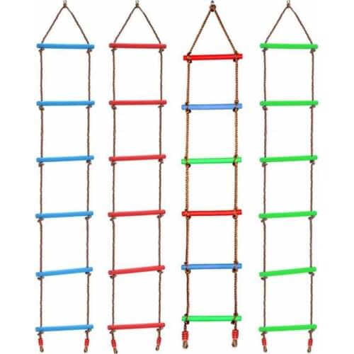 Playground-Backyard Sport Swing Fitness Sturdy Rope Wood Ladder Climbing Accessories Game Toys for Children Outdoor Interactive