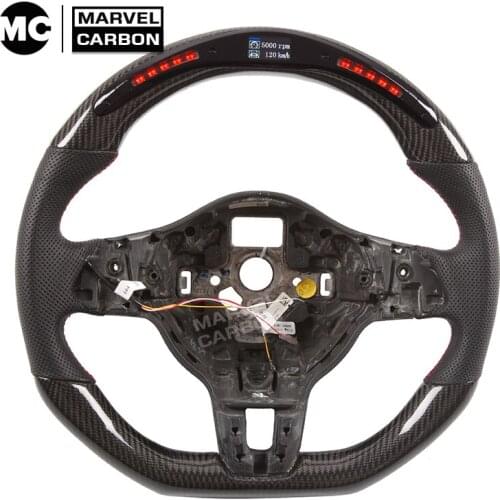 LED Performance Steering Wheel Display Compatible for Volks-wagen golf mk6 + 100% Real Carbon Fiber