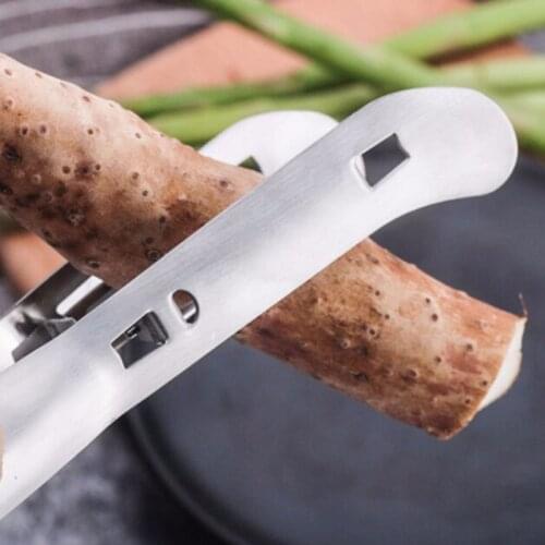 1pc Silver Stainless Steel Double-Sided Fruit And Vegetable Peeler Yam Carrot Cucumber Peeler Kitchen Tool