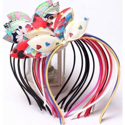 10Pcs/Lot Korean Fashion Bows Hairband Clothing Hair Accessories Simple Hoop Plastic Headband Cute Headdress Girls Rims Headband