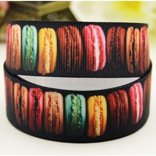 22mm 25mm 38mm 75mm Macaron Cartoon printed Grosgrain Ribbon party decoration 10 Yards X-03144