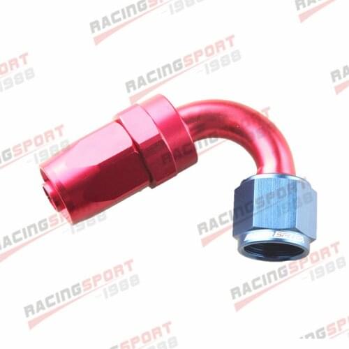AN-8 AN8 120 Degree Swivel Hose End Fitting Adapter Red/Blue