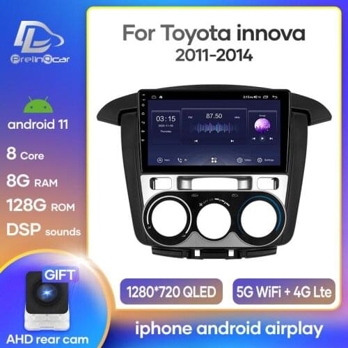 Prelingcar Android 10.0 For Toyota innova Auto A/C 2011 2012 2013 2014 Car Radio Multimedia Video Player GPS Navigation 2 din