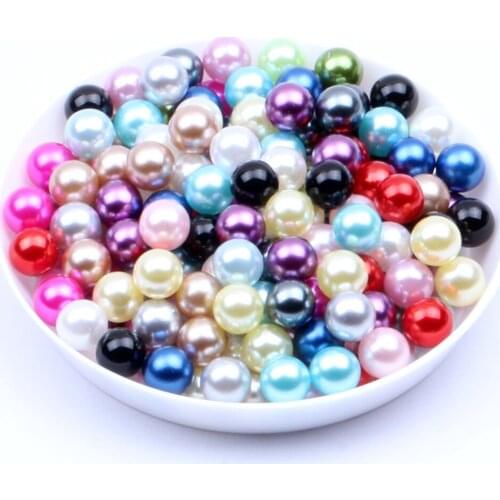 No Hole Resin Pearls 6mm 1000pcs Many Colors Imitation Round Craft Beads Appliques For Wedding Dresses Garments Decorations