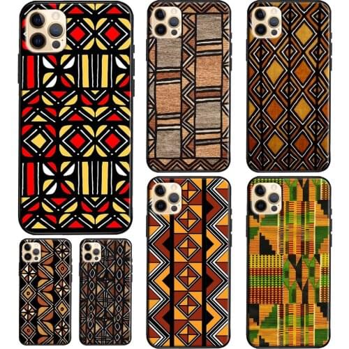 African Wax Print Design Soft Phone Case For iPhone X XR XS Max SE 2020 7 8 Plus 12 Mini 11 12 Pro Max Back Cover