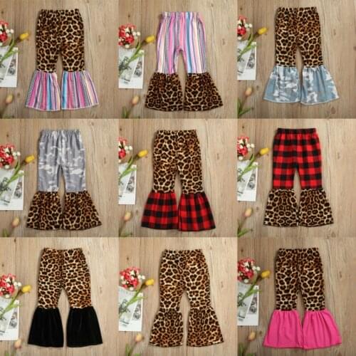 Kids Baby Girl Clothes Retro Leopard&Plaids Leggings Long Pants Trousers Cotton Outfit 1-6Y 9 Style