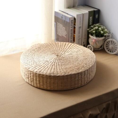 Eco-Friendly Round Straw Cushion Floor Pillow Hand Woven Tatami Floor Mat Yoga Tea Ceremony Meditation Mat Seat New Hot