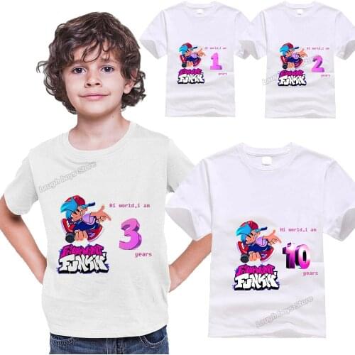 Friday night funkin Graphic T Shirts FNF Children Aesthetic Clothes Short Sleeve Summer Tops Boys Digital Birthday Girl Gift