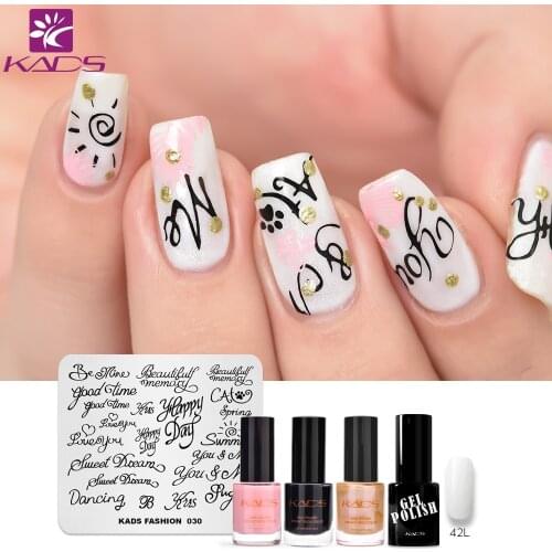 KADS letter design nail art stamping plate SET Nail Template Plates Template Plates Nail Stamping Plate Polish Stencil
