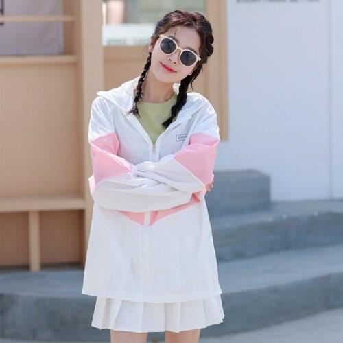 Summer Thin Sunscreen and UV Protection Ice Silk Breathable Outdoor Cycling Medium Long Style Women Shirt