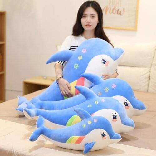 Kawaii Dolphin Plush Toys Lovely Stuffed Soft Animal Dolls Lovely Toys for Children Girls Sleeping Finger Dolls Gift