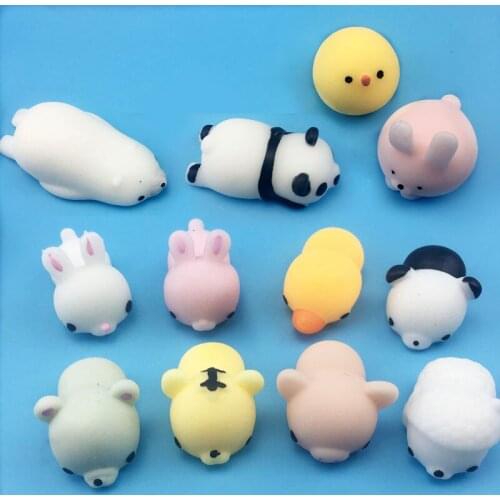 Cute Mochi Mole 54 Species Soft Focus Cure Fun Kids Kawaii Toy Animal Decoration TPR Toys Noverty Anti Stress Reliever B0902-1