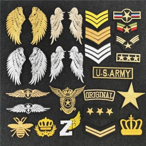 Air Force Crown Embroidery Patches on clothes Military Badges Applique Sewing Supplies Stickers Iron-on transfers for clothing