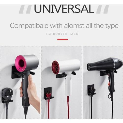 Wall-mounted Hair Dryer Holder Bathroom Hairdryer Hook Home ABS Storage Shelf Free Punch Accessories