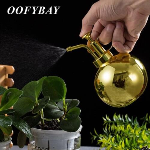 Nordic 304 Stainless Steel Flower Shower Watering Can Portable Metal Spray Bottle Retro Gardening Succulents Plants Kettle 500ML