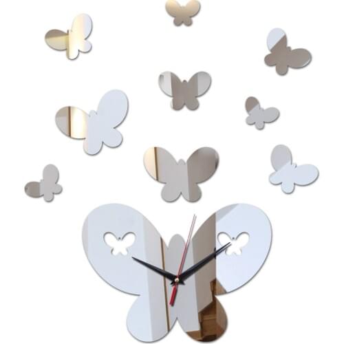 New hot sale watch Indoor decoration wall clock diy mirror clocks 3d quartz circular needle acrylic